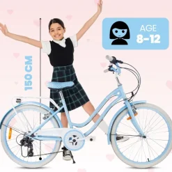 SUN BABY Heart Bike 24 Zoll silver moon blau