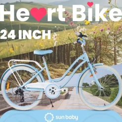SUN BABY Heart Bike 24 Zoll silver moon blau