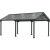 Sunjoy Carport Eiger 6,10 x 3,67 m grau pulverbeschichtet