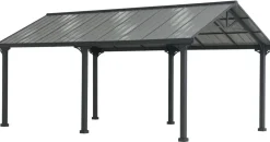Sunjoy Carport Eiger 6,10 x 3,67 m grau pulverbeschichtet