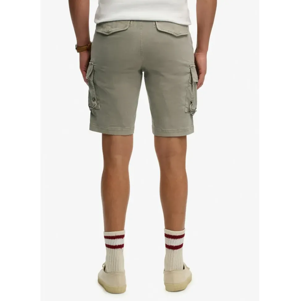 Superdry Cargobermudas "CORE CARGO SHORT", Herren, Gr. 36, N-Gr, light khaki grün, Web, Obermaterial: 98% Baumwolle, 2% Elasthan, unifarben, straight fit knielang, Hosen, Straight Fit, mit Reißverschluss und 1-Knopf-Verschluss, knielang