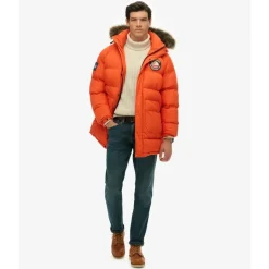 Superdry Everest Longline Baffled Parka orange 2XL