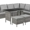Svita Madison Rattan-Lounge Ecksofa grau