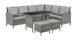 Svita Madison Rattan-Lounge Ecksofa grau