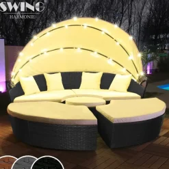 Swing&Harmonie Sonneninsel Loungeset Rattan