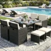 Swing&Harmonie Vegas Polyrattan Sitzgruppe Esstisch schwarz