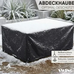 Swing&Harmonie Vegas Polyrattan Sitzgruppe Esstisch schwarz