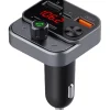 Technaxx FMT1700BT Bluetooth 5.3 FM Transmitter mit Bass-Boost, Dual Fast Charging USB-C & QC3.0, Freisprechen, Musikstreaming, USB-Wiedergabe, Batteriespannungsanzeige, 12–24V Auto Adapter