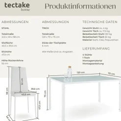 Tectake Berlin 5-tlg. weiß