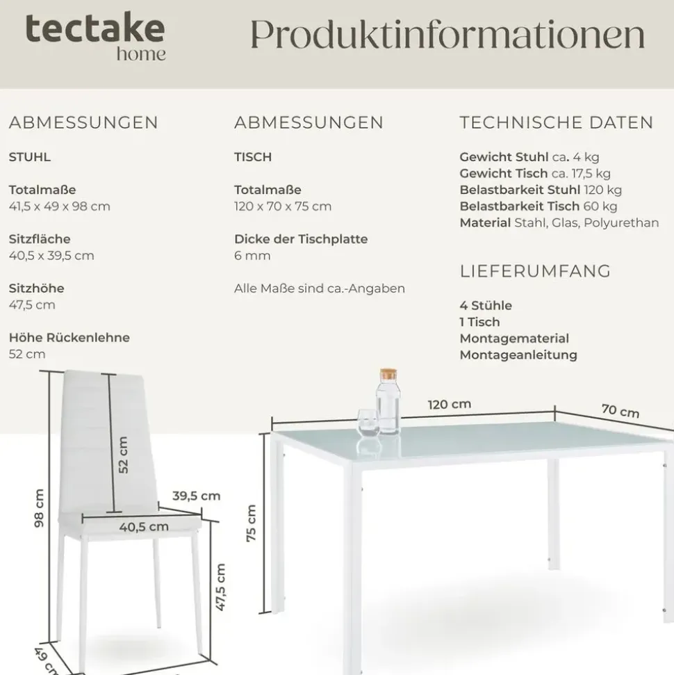 Tectake Berlin 5-tlg. weiß
