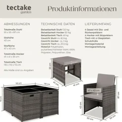 Tectake Bilbao Set 9-tlg.