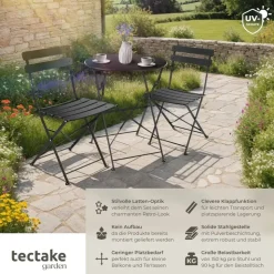 Tectake Bistrotisch-Set Frieda für 2 Personen