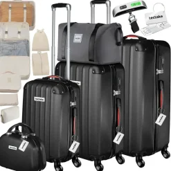 Tectake Cleo Koffer-Set 19-tlg. schwarz