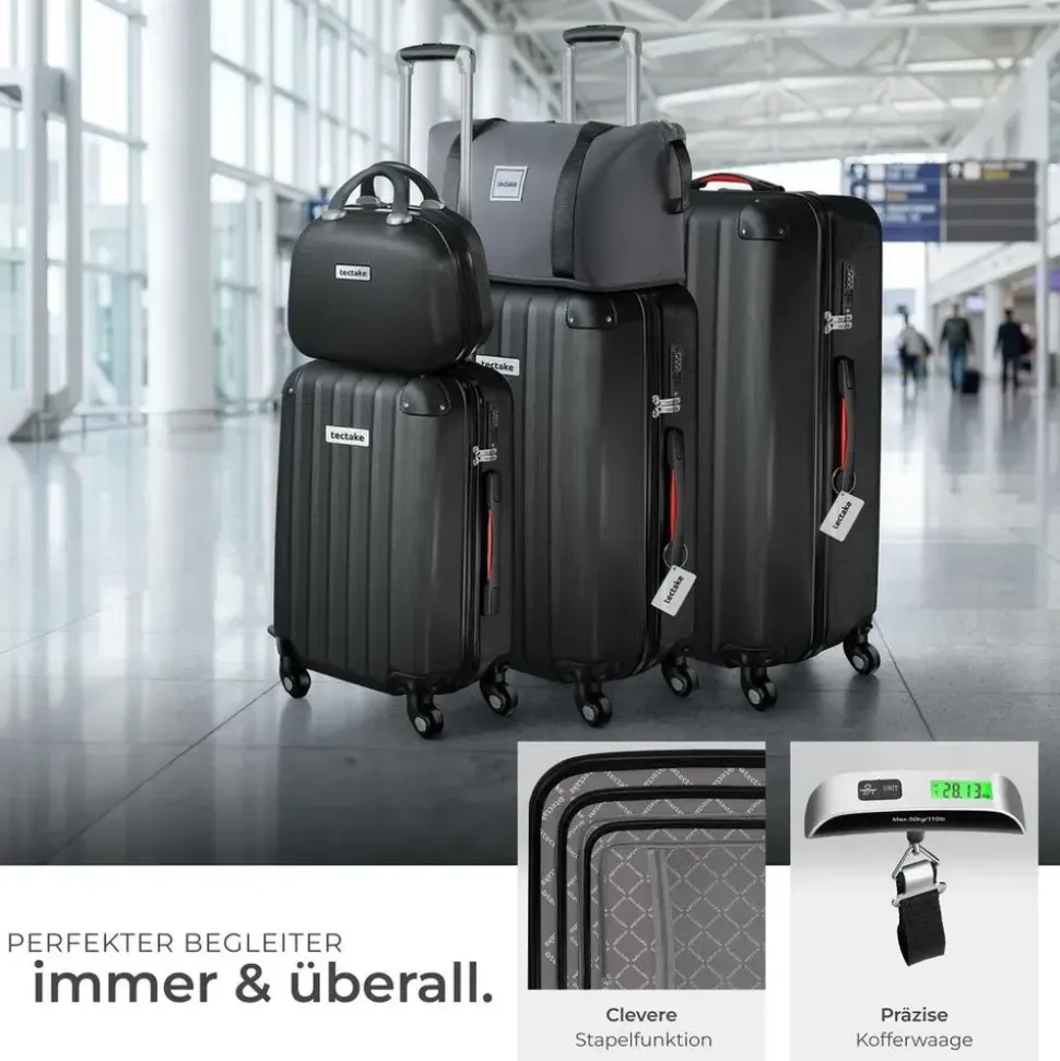 Tectake Cleo Koffer-Set 19-tlg. schwarz
