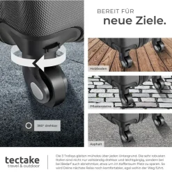 Tectake Cleo Koffer-Set 19-tlg. schwarz