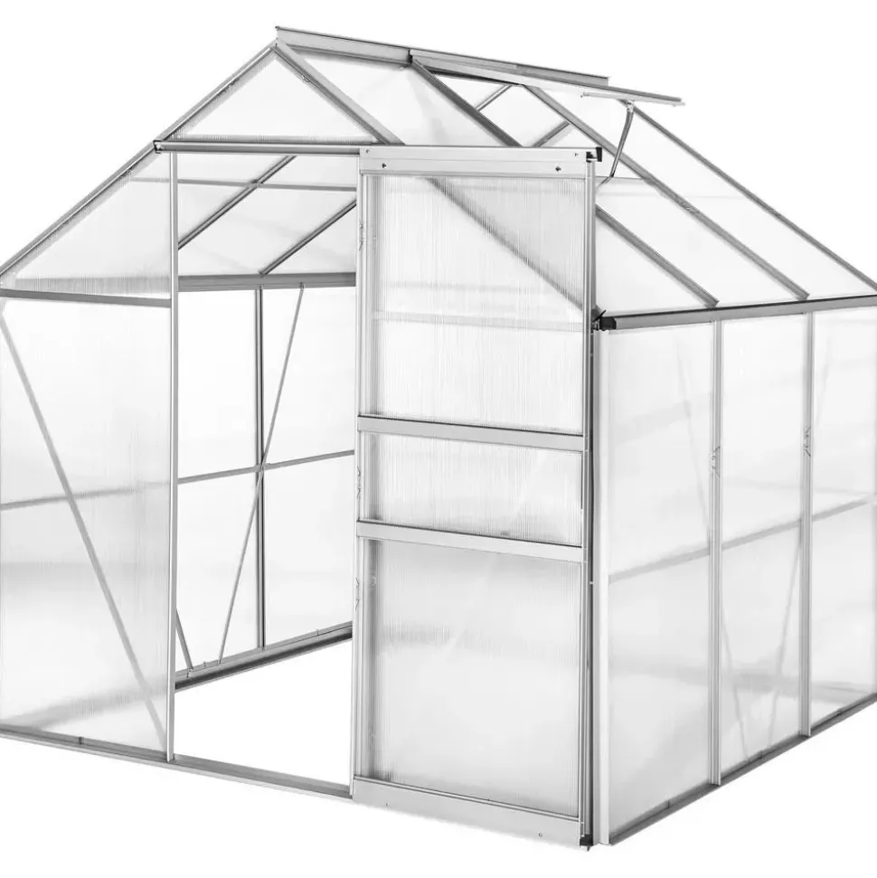 Tectake Gewächshaus Alu HKP 4 mm 3,7 m2