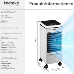 Tectake Klimagerät 403915 weiß mobil