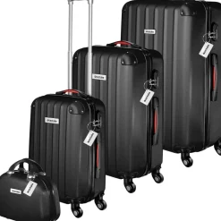 Tectake Koffer-Set 4-tlg. schwarz