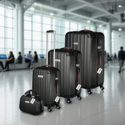 Tectake Koffer-Set 4-tlg. schwarz