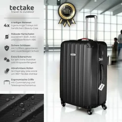 Tectake Koffer-Set 4-tlg. schwarz