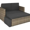 Tectake Korfu Rattan Lounge 2-Sitzer beige