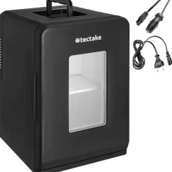 Tectake Mini-Kühlschrank 2 in 1 27 l 31 cm hoch Schwarz