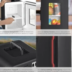 Tectake Mini-Kühlschrank 2 in 1 27 l 31 cm hoch Schwarz