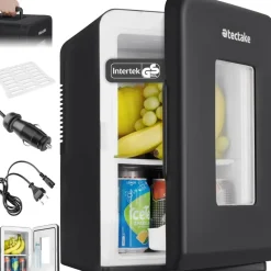 Tectake Mini-Kühlschrank 2 in 1 27 l 31 cm hoch Schwarz