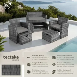 Tectake Modena Rattan Sitzgruppe