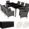 Tectake Monaco Set 9-tlg. grau