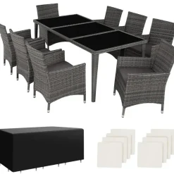 Tectake Monaco Set 9-tlg. grau