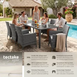 Tectake Monaco Set 9-tlg. grau