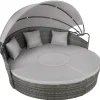 Tectake Sonneninsel Rattan grau