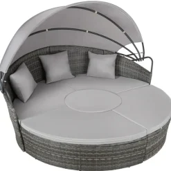 Tectake Sonneninsel Rattan grau