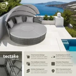 Tectake Sonneninsel Rattan grau