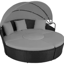 Tectake Sonneninsel Rattan schwarz