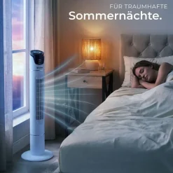 Tectake Turmventilator 110 cm Weiß