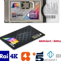 TELE System CAM tivùsat 4K Ultra HD, 4K Ultra HD, Grau, tivùsat 4K Ultra HD