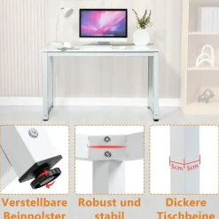 Thanaddo Schreibtisch 120 x 60 cm Weiß