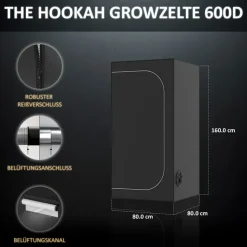 The Hookah Growzelt 80 x 80 x 160 cm Schwarz