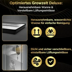 The Hookah Growzelt 80 x 80 x 160 cm Schwarz