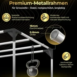 The Hookah Growzelt 80 x 80 x 160 cm Schwarz