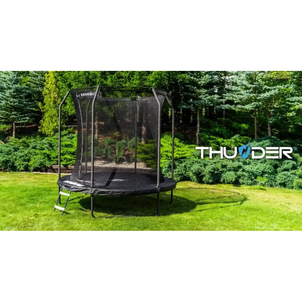 Thunder Gartentrampolin Elite 244 cm inkl. Sicherheitsnetz Schwarz