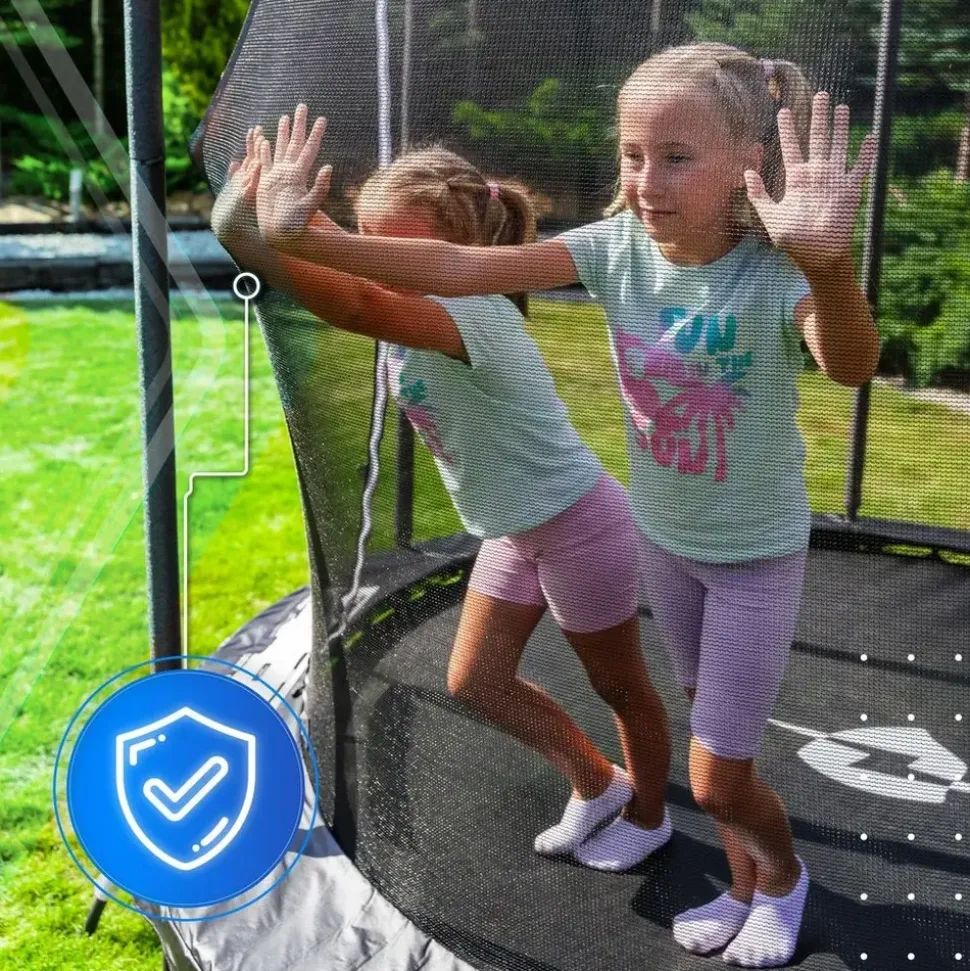 Thunder Gartentrampolin Elite 244 cm inkl. Sicherheitsnetz Schwarz