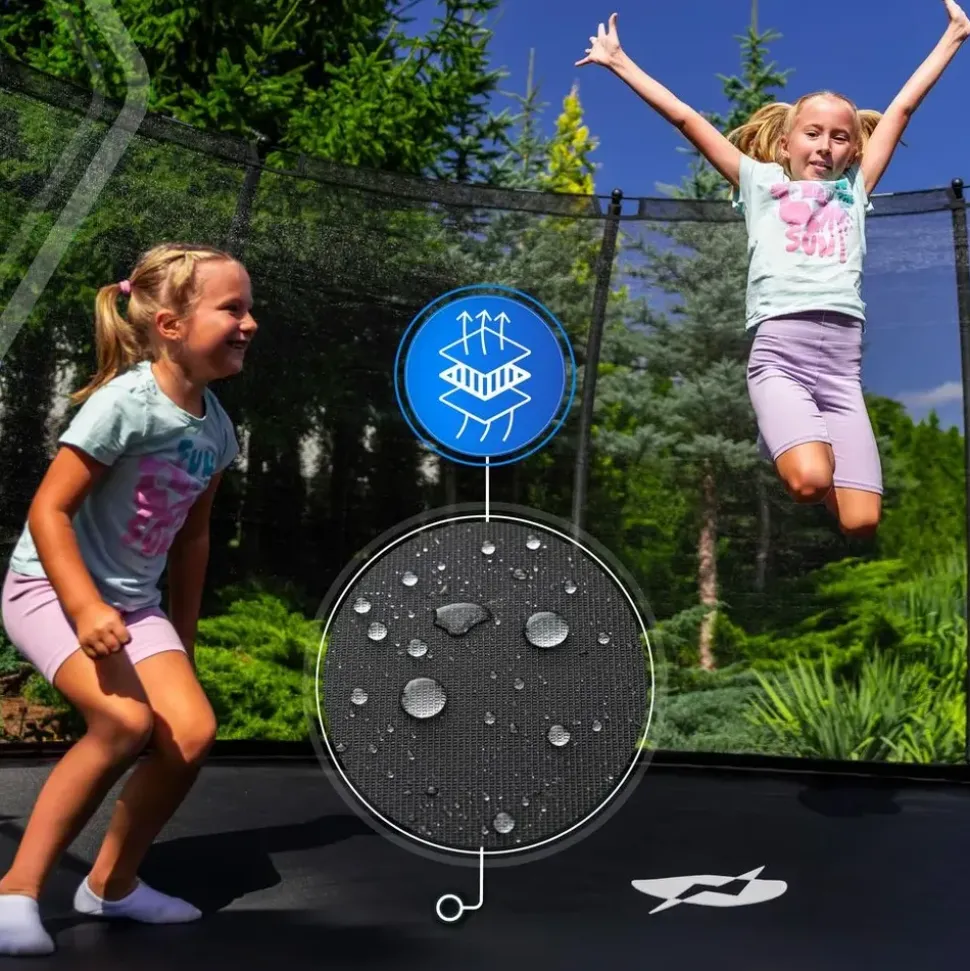 Thunder Gartentrampolin Elite 244 cm inkl. Sicherheitsnetz Schwarz