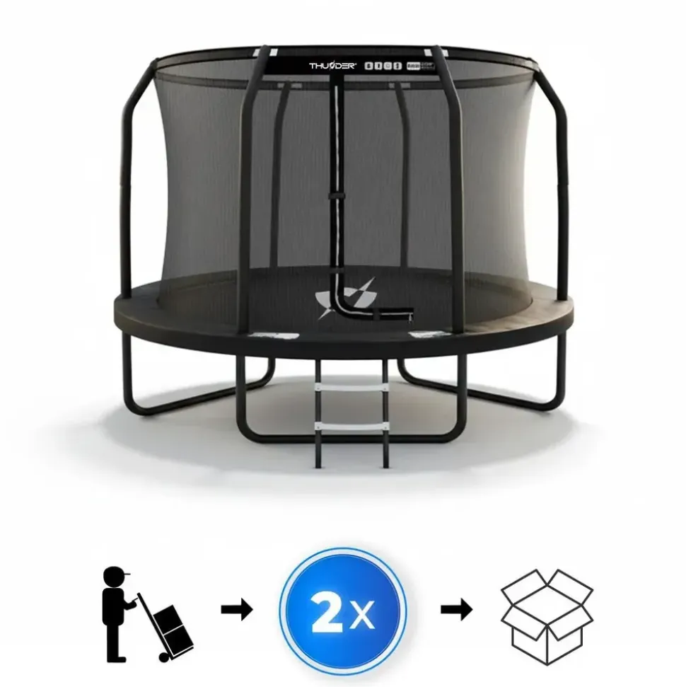 Thunder Gartentrampolin Elite 244 cm inkl. Sicherheitsnetz Schwarz