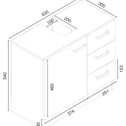 T-max Waschbeckenunterschrank 