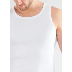 Tom Tailor Herren Tanktop, aus reiner Baumwolle, 2er-Pack, Weiss, XXL