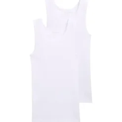 Tom Tailor Herren Tanktops mit Rippstruktur im 2er-Pack, weiß, Uni, Gr. XL/7