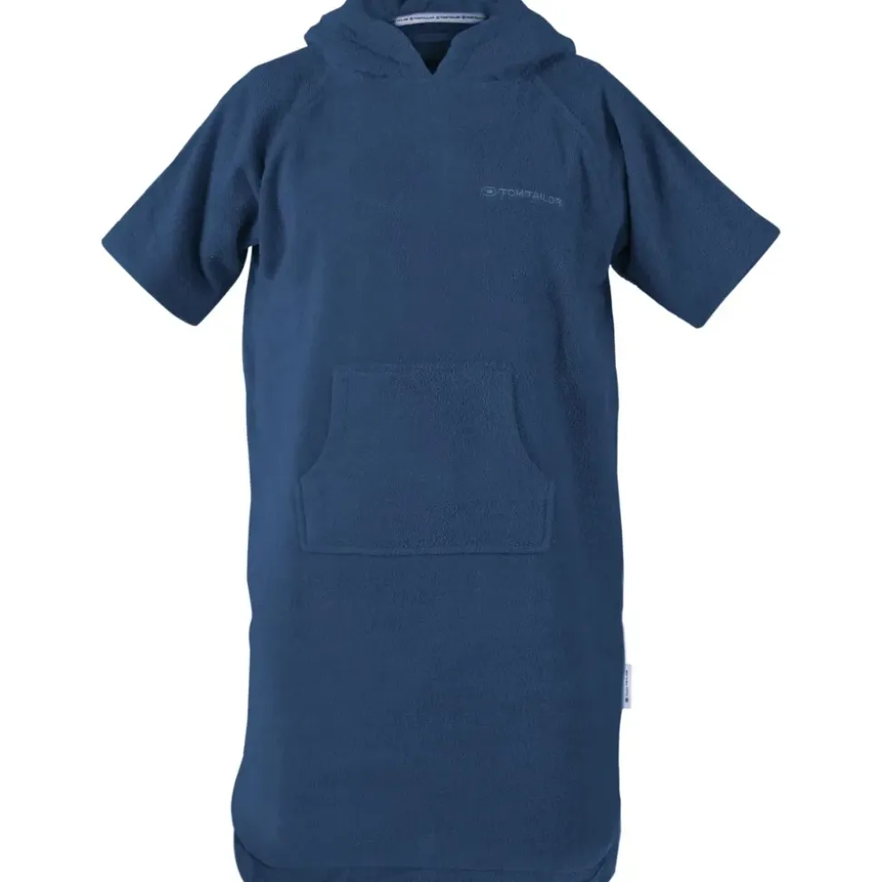 Tom Tailor Junior Surf Poncho, 140-158cm, 100% Baumwolle/Frottier, UNI Blau (Dark Navy)